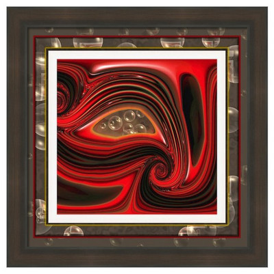 Introspection, red and brown digital abstract image by Wendy J St Christopher.