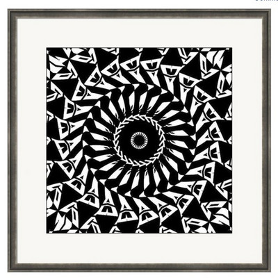 Sound Off 1, black and white mandala by Wendy J St Christopher, art166.com