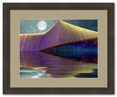 digital art landscape mountain and full moon by Wendy J. St. Christopher